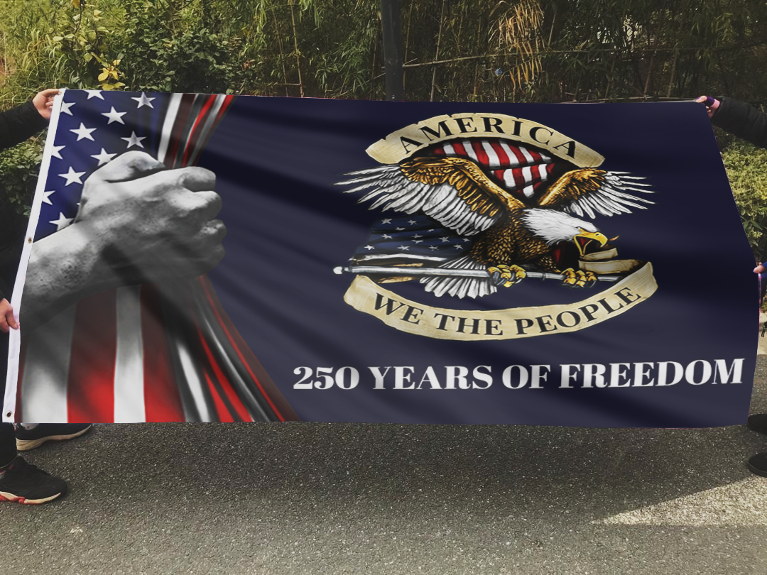 America We the People Blue Flag