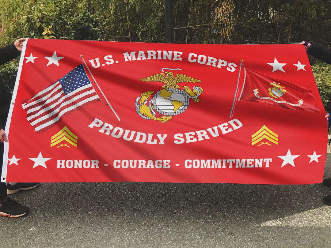 United States Marine Corps - Sergeant Flag (RED)