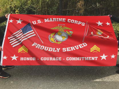 United States Marine Corps - Sergeant Flag (RED)