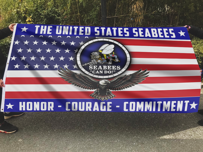 USA Seabees Eagle Flag