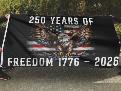 250 Years of Freedom USA Black Flag