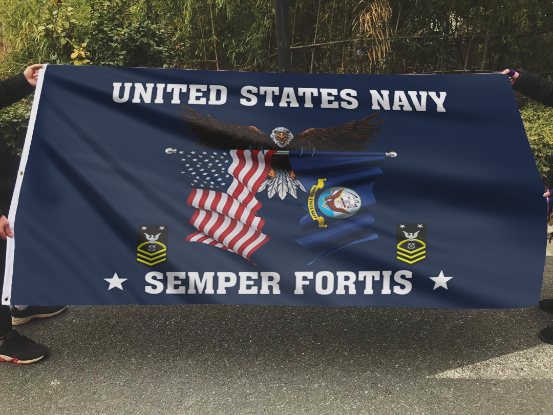 United States Navy Eagle Semper Fortis - Master Chief Petty Officer Flag