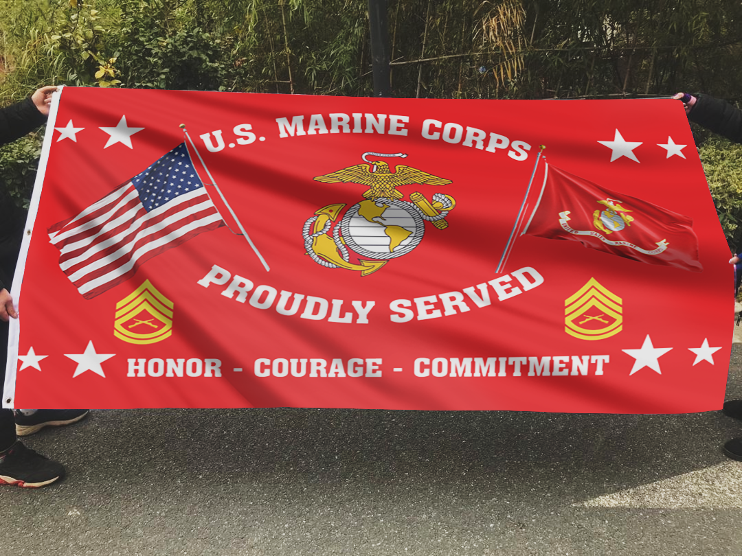 United States Marine Corps - Gunnery Sergeant Flag (RED)