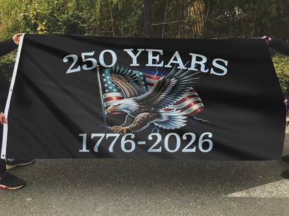 America 250th Anniversary Eagle Black Flag
