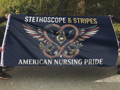 Stethoscope & Stripes American Nursing Pride Flag