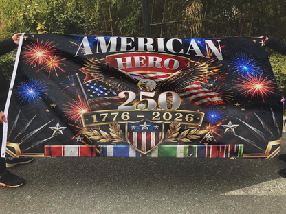 American Hero Anniversary Flag