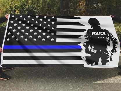 Police Pride Thin Blue Line American Flag