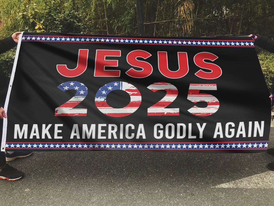 Jesus 2025 MAGA Flag
