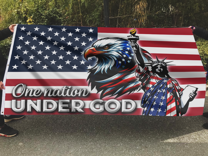 US Eagle Cross Freedom One Nation Under God Flag
