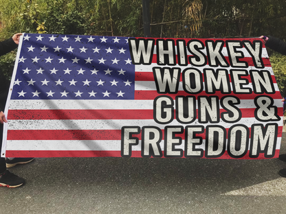 Whiskey Women Guns & Freedom Flag