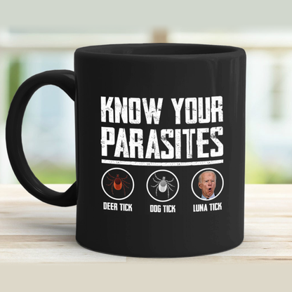 Know Your Parasites 11 oz. Black Mug