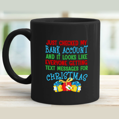 Text Messages For Xmas 11 oz. Black Mug