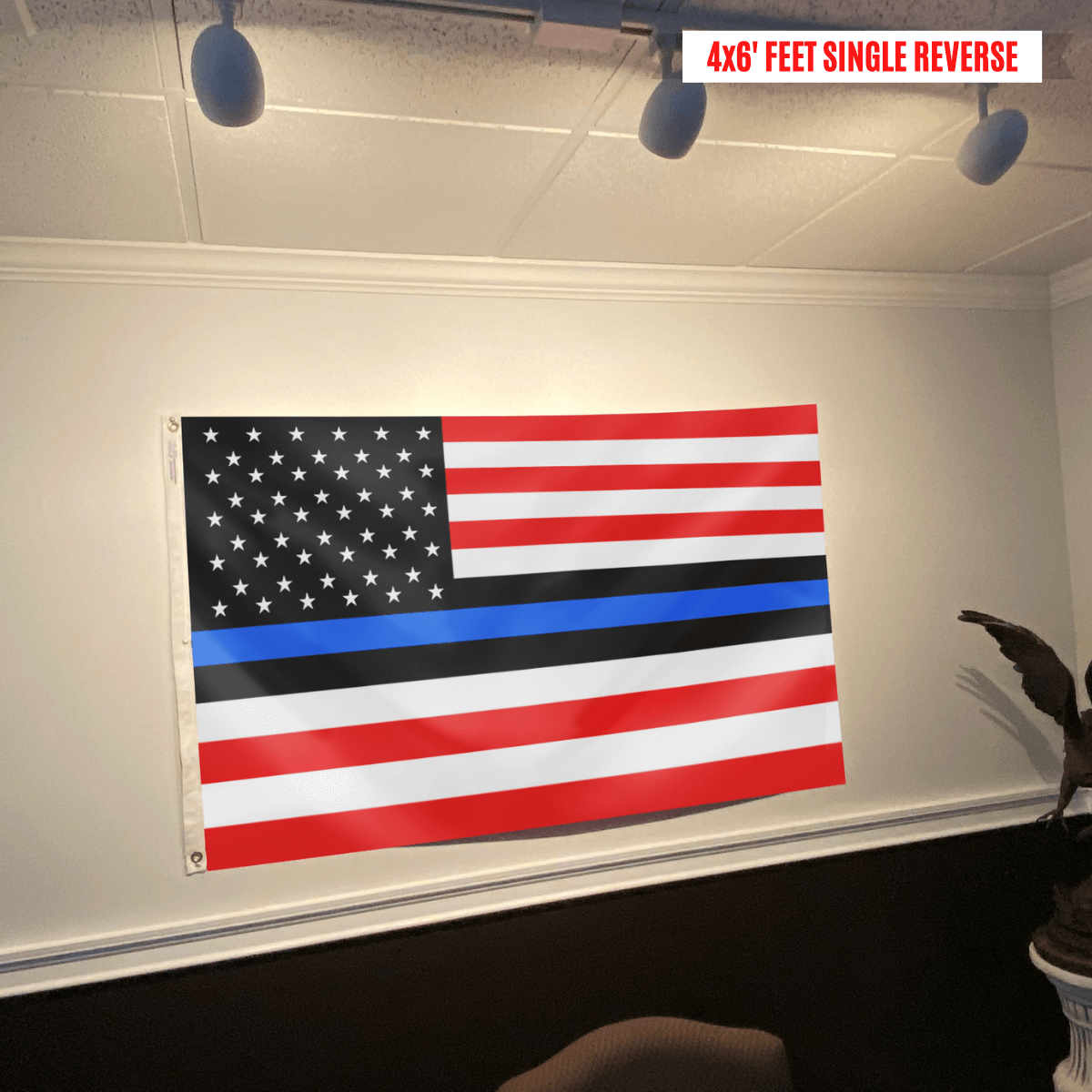 Blue Lives Matter Honoring Law Enforcement Officers Blue Thin Line Flag