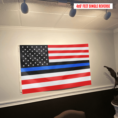 Blue Lives Matter Honoring Law Enforcement Officers Blue Thin Line Flag