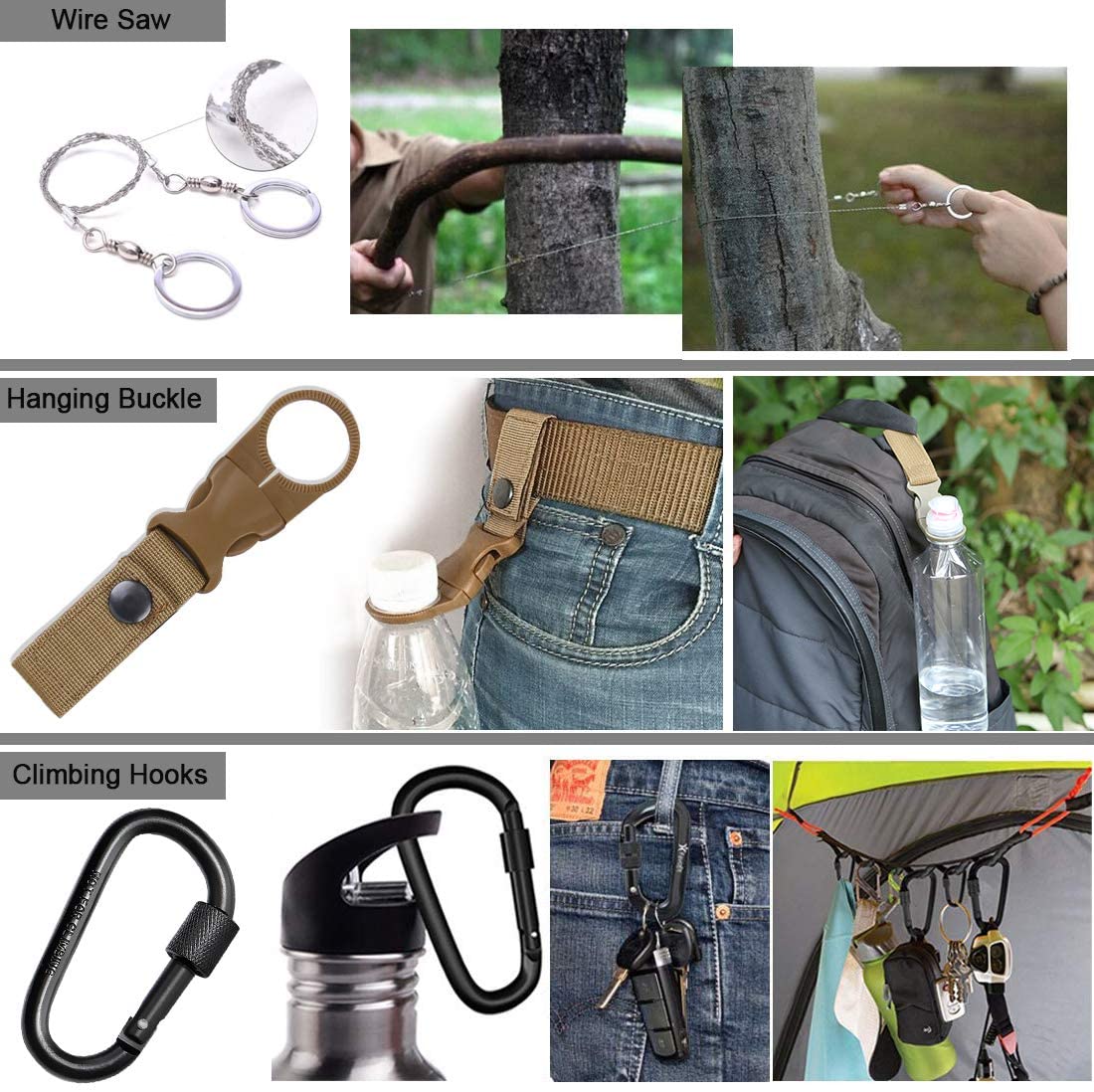 Survival Gear Kit, Emergency EDC Survival Tools 24 in 1 SOS Earthquake Aid Equipment