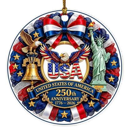 USA 250th Anniversary Circle Ornament