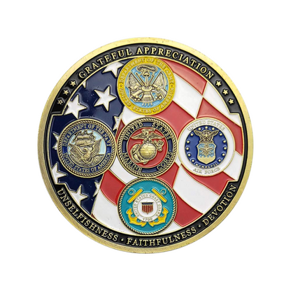 Thank You For Your Service - USA Eagle Veteran Coin