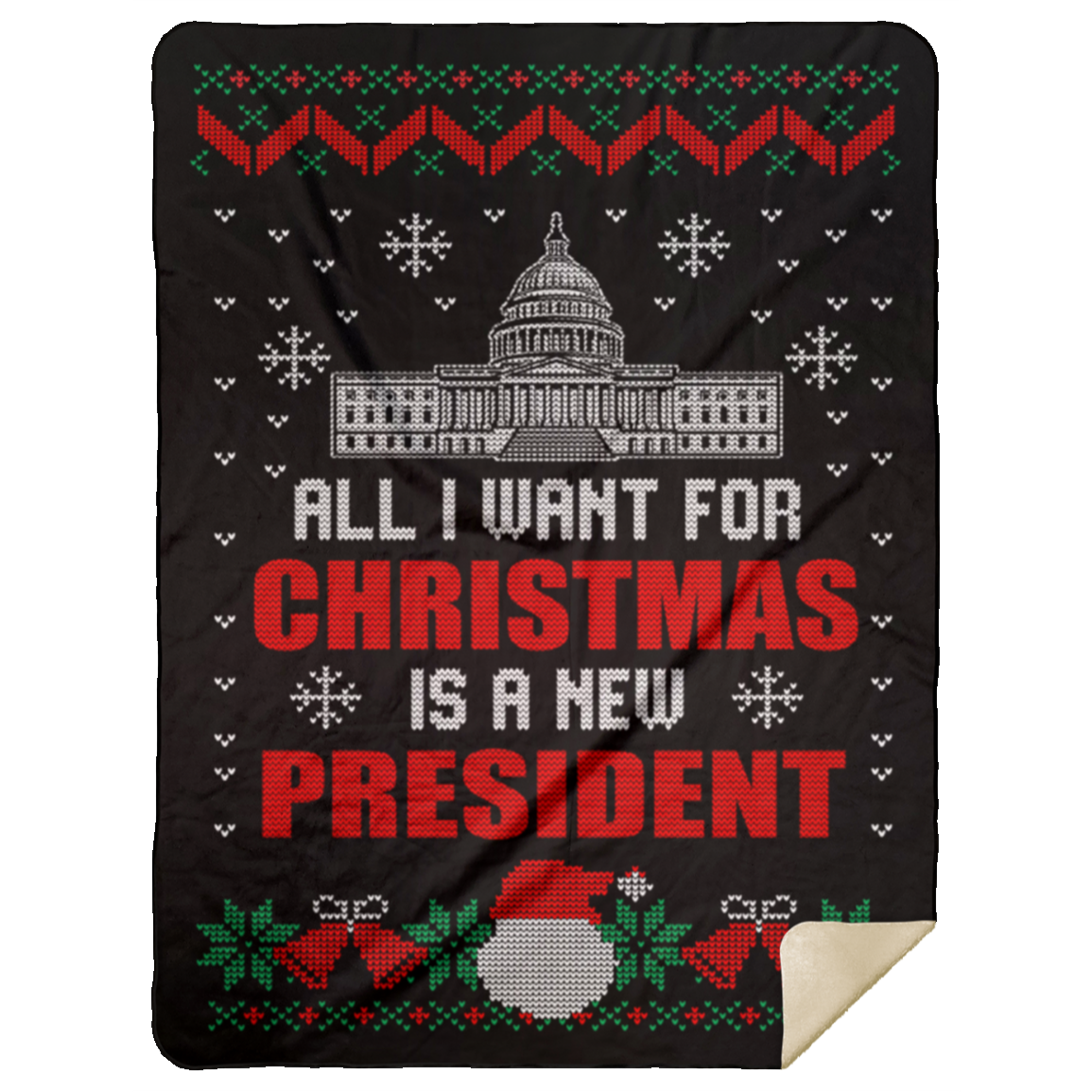 All I Want For Christmas Premium Mink Sherpa Blanket 1