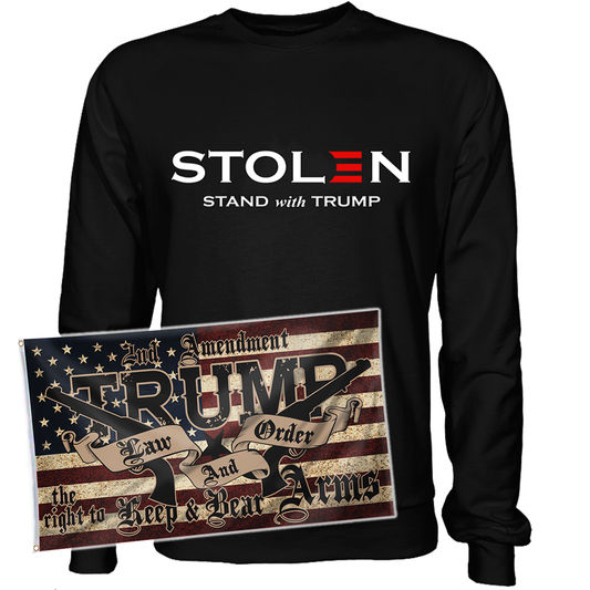 Stolen Election Stand + 3x5' Trump LNO Flag