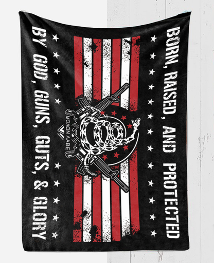 Born Raised and Protected Premium Mink Sherpa Blanket
