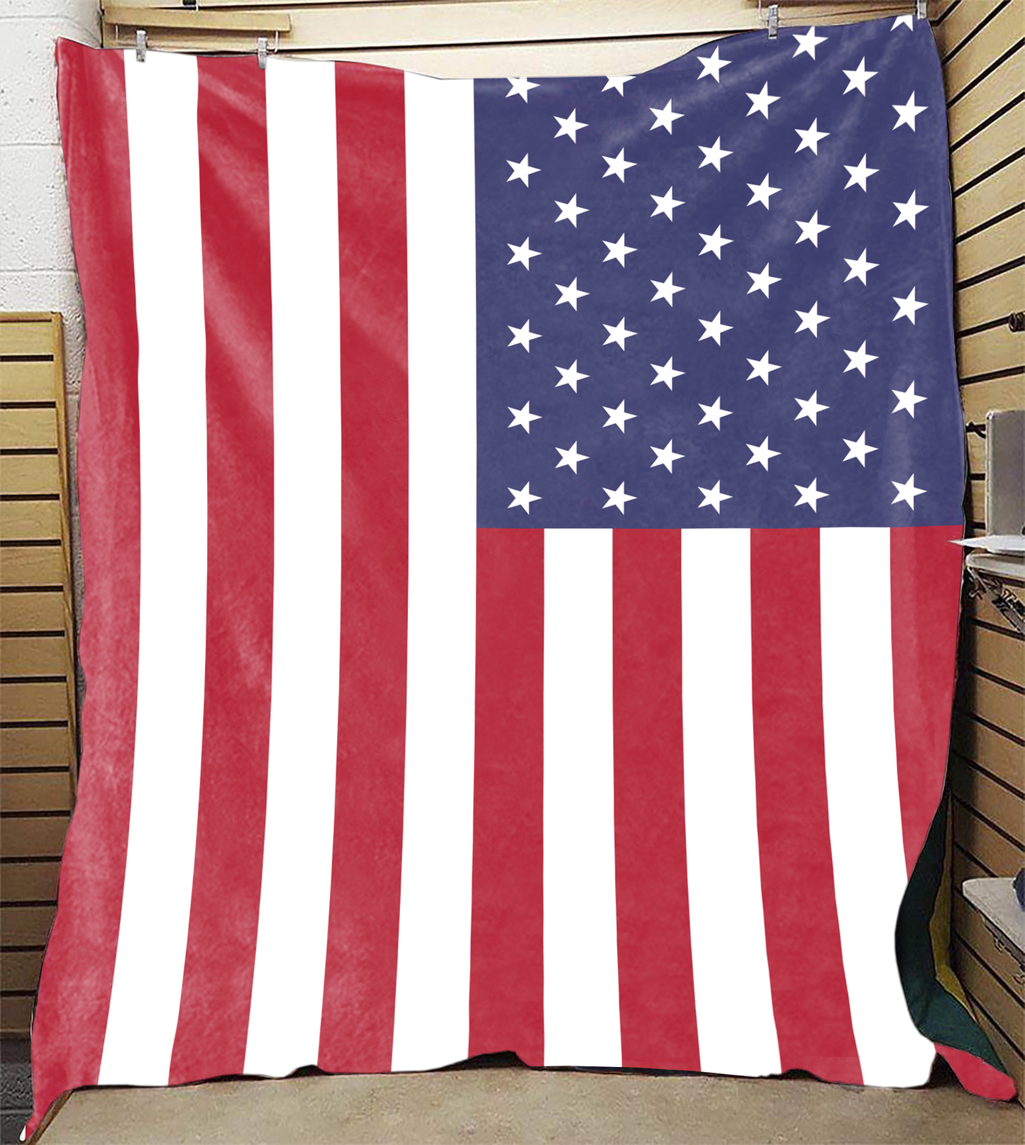 USA Flag Premium Mink Sherpa Blanket