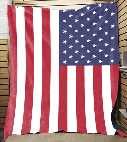 USA Flag Premium Mink Sherpa Blanket