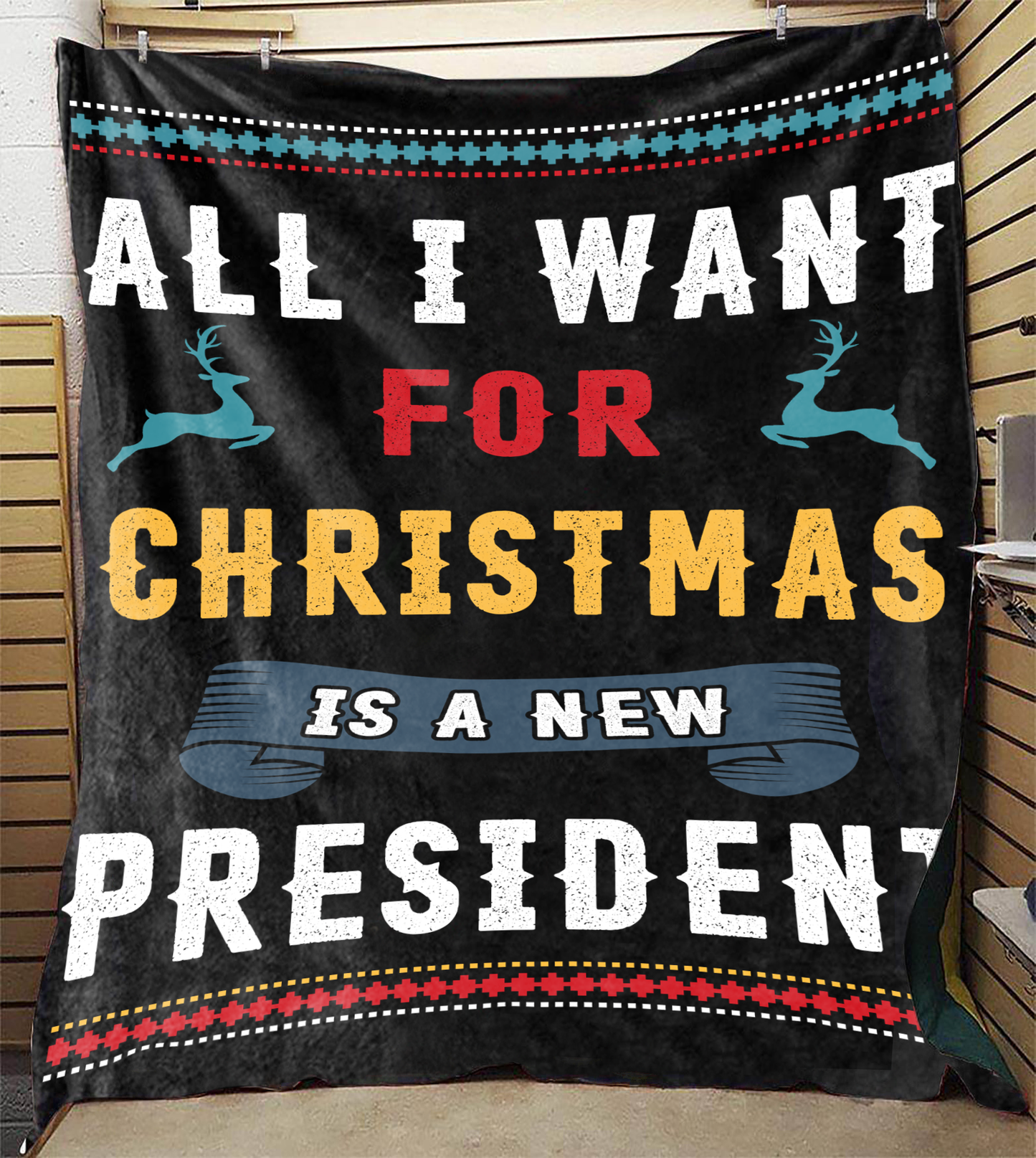 All I Want For Christmas Premium Mink Sherpa Blanket 3