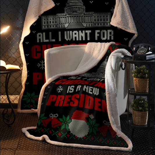 All I Want For Christmas Premium Mink Sherpa Blanket 1