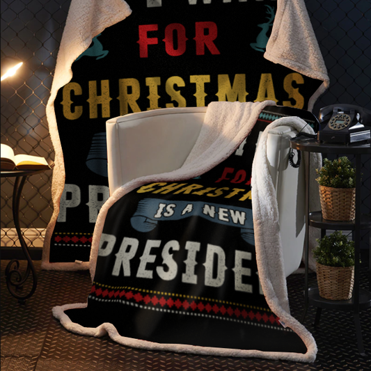 All I Want For Christmas Premium Mink Sherpa Blanket 3