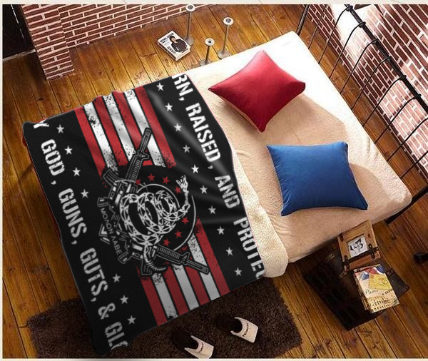Born Raised and Protected Premium Mink Sherpa Blanket