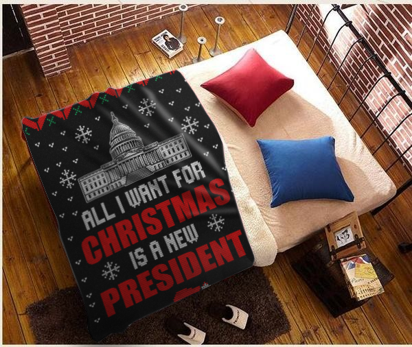 All I Want For Christmas Premium Mink Sherpa Blanket 1