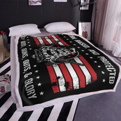 Born Raised and Protected Premium Mink Sherpa Blanket
