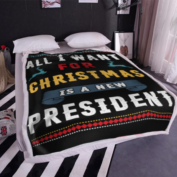 All I Want For Christmas Premium Mink Sherpa Blanket 3