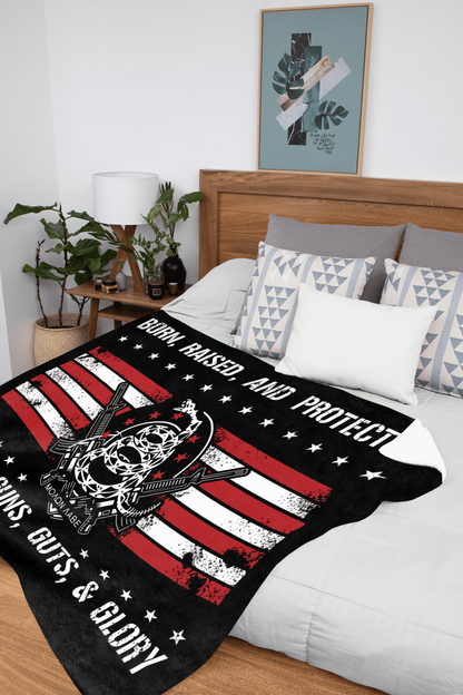 Born Raised and Protected Premium Mink Sherpa Blanket