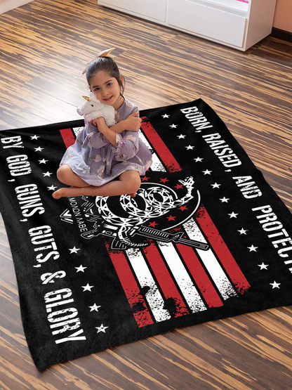 Born Raised and Protected Premium Mink Sherpa Blanket