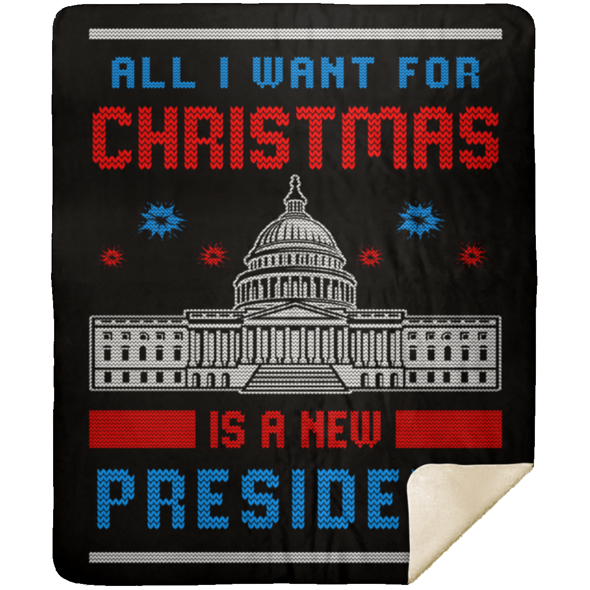 All I Want For Christmas Premium Mink Sherpa Blanket 2