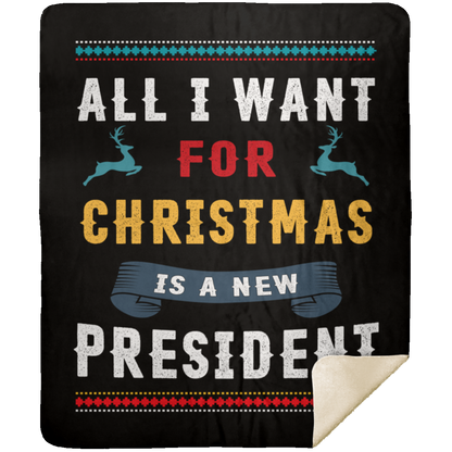 All I Want For Christmas Premium Mink Sherpa Blanket 3