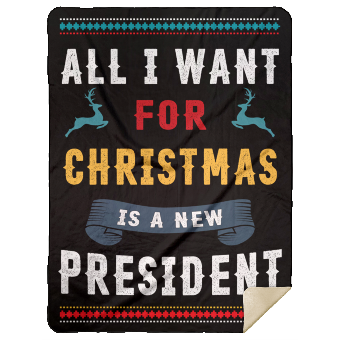All I Want For Christmas Premium Mink Sherpa Blanket 3