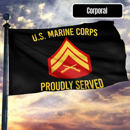 U.S. Marine Corps Proudly Served - Corporal Flag