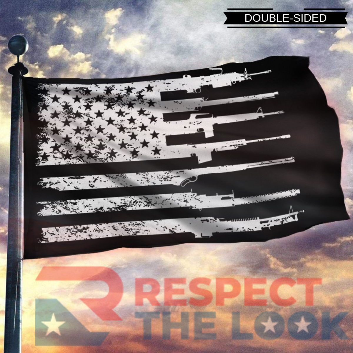 2nd Amendment American Rifle Flag 3x5 Flag - Black