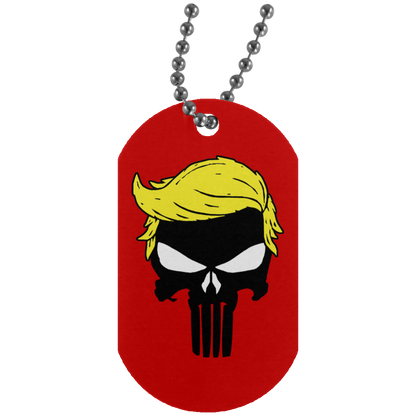 Trump Punisher Skull Dog Tag Necklace