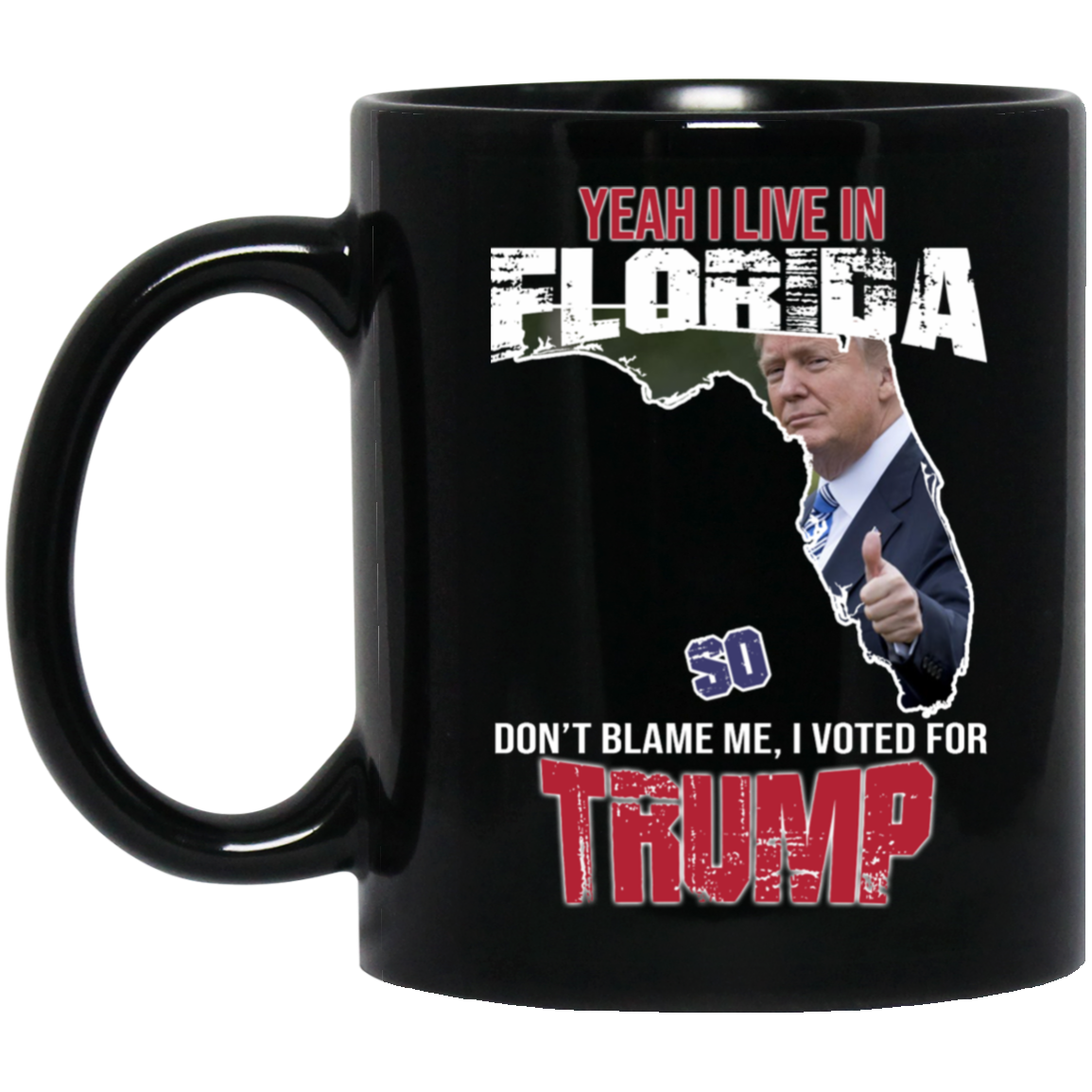 Yeah! I Live In Florida 11 oz. Black Mug