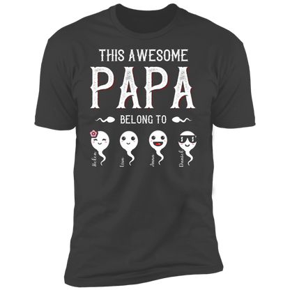 This Awesome Papa Belong To Personalized T-shirt