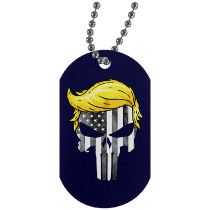 Trump Punisher Black and White Dog Tag Necklace