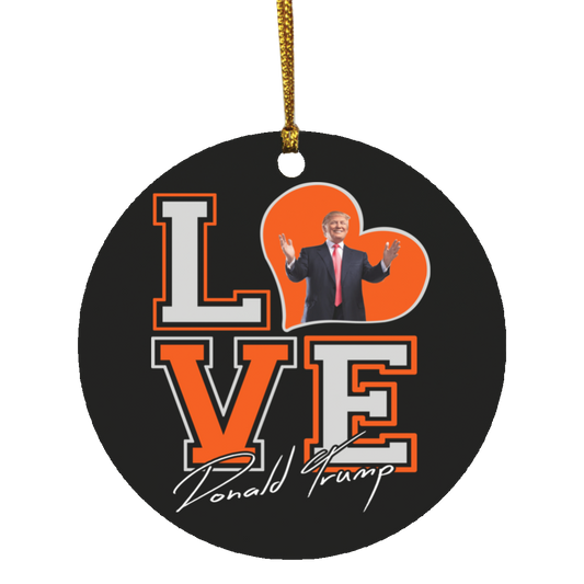 I Love Trump Orange Grey Ornament