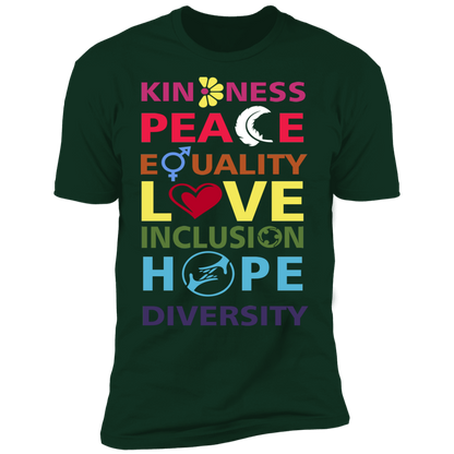 Kindness Peace Equality Love Inclusion Hope Diversity T-Shirt