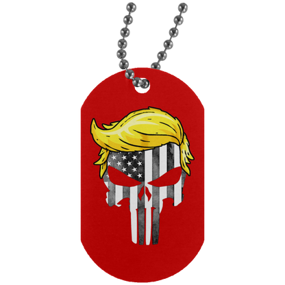 Trump Punisher Black and White Dog Tag Necklace