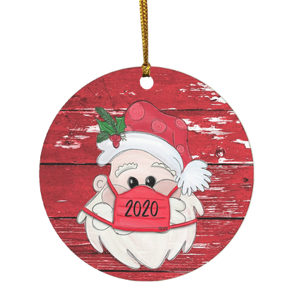 Santa Wearing Mask Ornament