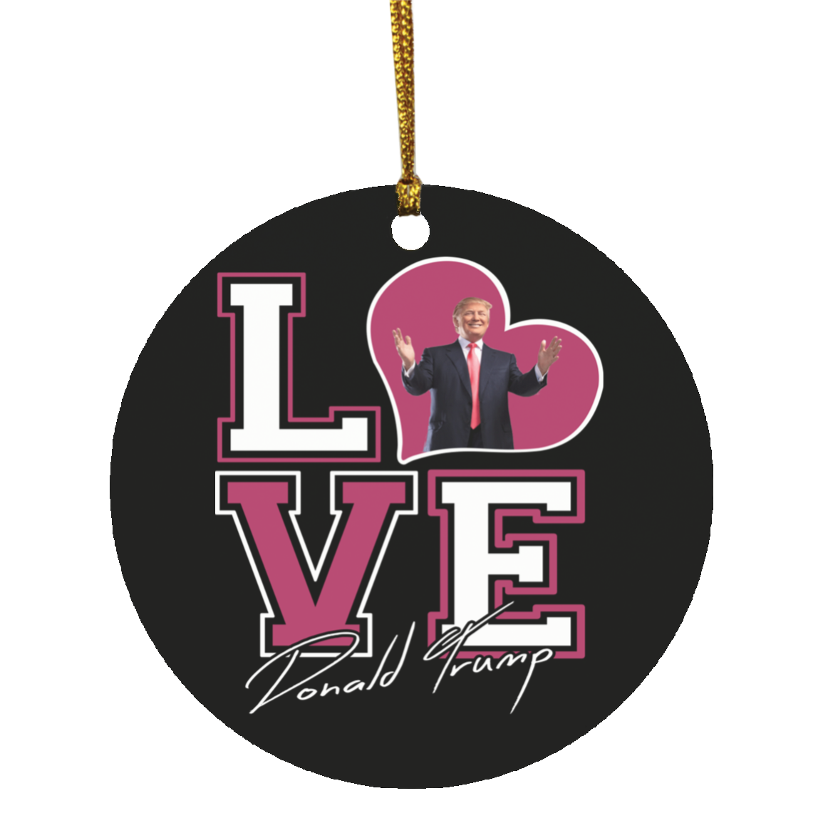 I Love Trump Maroon White Ornament