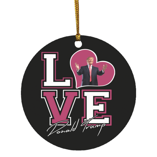 I Love Trump Maroon White Ornament